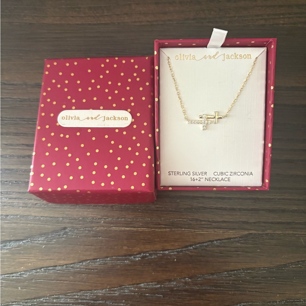 NEW Olivia and Jackson Gold Cross Necklace